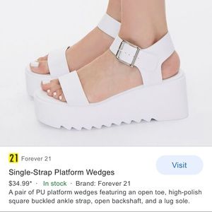 Single-Strap Platform Wedges Size 7
